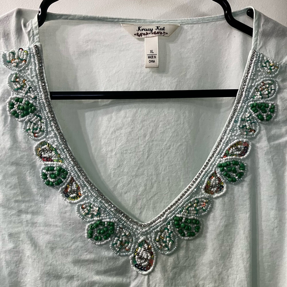 Krazy Kat XL beaded top